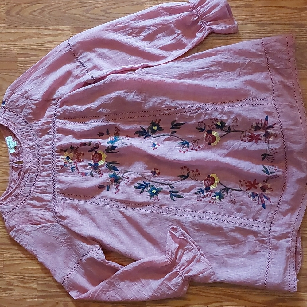 Umgee Embroidered Tunic, Sz L, Festival, Lightweight